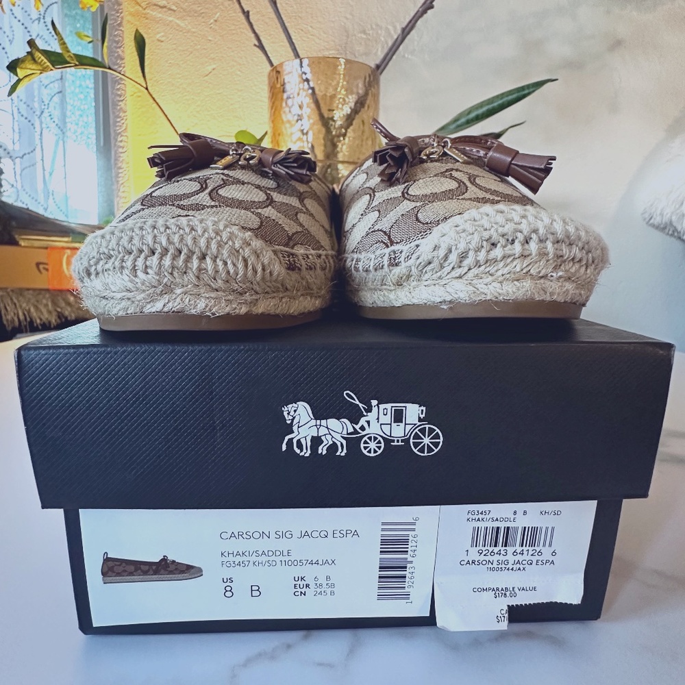 Gently worn Coach Carson Espadrilles | Color: Saddle/Walnut (Tan) | Size 8